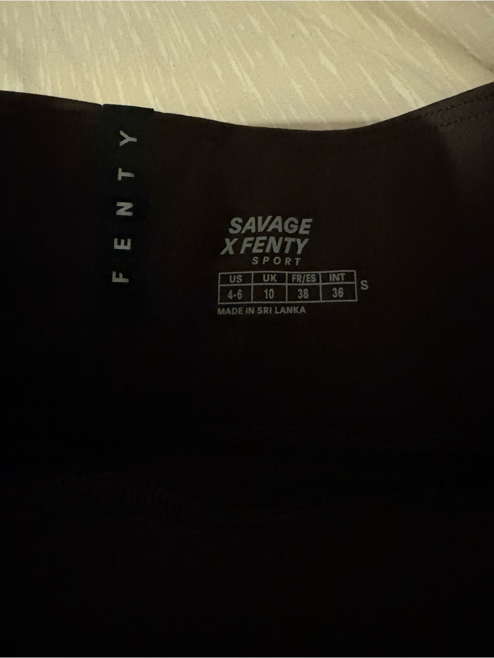 Savage X Fenty Black Sport Leggings with Grey Logo Print - Picture 2 of 2